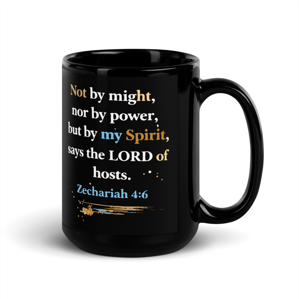 "That's Jesus. I Just Work Here" - Black Glossy Mug