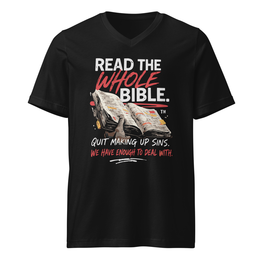 "Read the Whole Bible" - Unisex Short Sleeve V-Neck T-Shirt