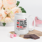 White glossy mug